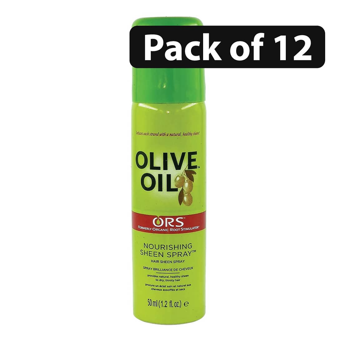 Pack of 12 ORS Olive Oil Nourishing Sheen Spray 50ml Afro Pride