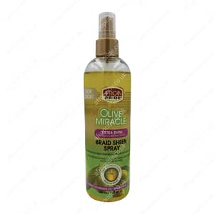 African Pride Olive Miracle Extra Shine Braid Sheen Spray 12oz