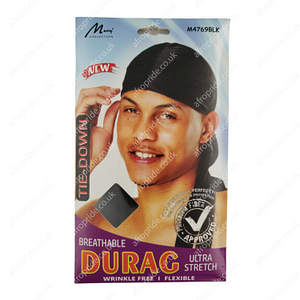 Murry Tie-Down Breathable Durag M4769BLK