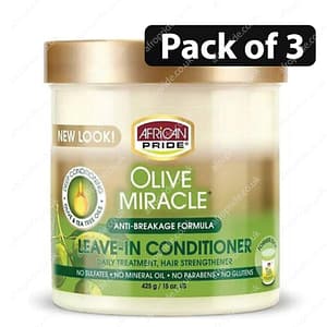 (Pack of 3) African Pride Olive Miracle Leave In Conditioner 425g