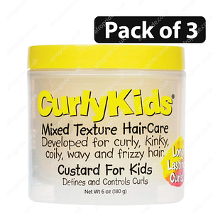 (Pack of 3) Curly Kids Mixed Textured Hair Care Custard for Kids 6oz