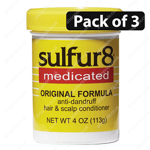 (Pack of 3) Sulfur 8 Medicated Anti Dandruff Hair & Scalp Conditioner 4oz