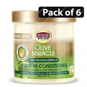(Pack of 6) African Pride Olive Miracle Leave In Conditioner 425g