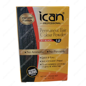 Ican Professional Permanent Hair Color Powder Jet Black 1.0 6g