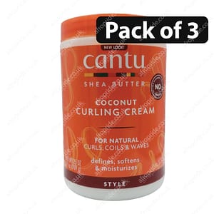(Pack of 3) Cantu Shea Butter for Natural Hair Coconut Curling Cream 25oz