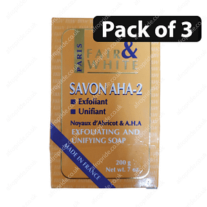 (Pack of 3) Fair and White Savon AHA2 Exfoliating & Unifying Soap 200g