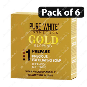 (Pack of 6) Pure White Cosmetics Gold Glowing 1 Soap 150g