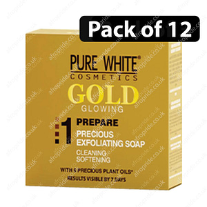 (Pack of 12) Pure White Cosmetics Gold Glowing 1 Soap 150g