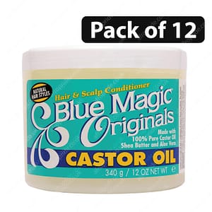 (Pack of 12) Blue Magic Castor Oil Hair & Scalp Conditionor 12oz