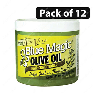 (Pack of 12) Blue Magic Olive Oil Hair Conditioner with Aloe Vera 12oz