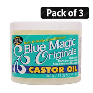 (Pack of 3) Blue Magic Castor Oil Hair & Scalp Conditionor 12oz