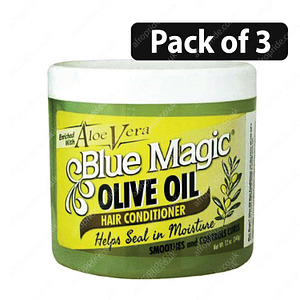 (Pack of 3) Blue Magic Olive Oil Hair Conditioner with Aloe Vera 12oz