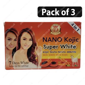 (Pack of 3) Nano Kojic Super White Gluta Papaya Arbutin Soap 160g