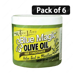 (Pack of 6) Blue Magic Olive Oil Hair Conditioner with Aloe Vera 12oz