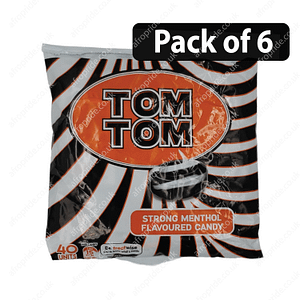 (Pack of 6) Tom Tom Strong Menthol Flavoured Candy 40 Units