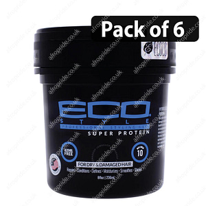 (Pack of 6) ECO Style Super Protein For Dry Damaged Hair 8oz