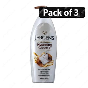 (Pack of 3) Jergens Hydrating Coconut Moisturizer For Visible Soft Skin 16.8oz