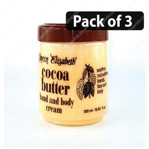 (Pack of 3) Queen Elisabeth Cocoa Butter Hand & Body Cream 500ml