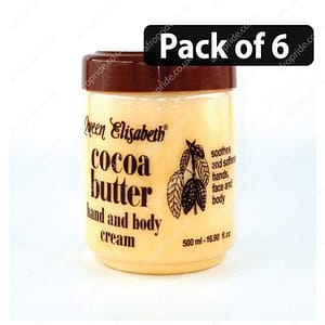 (Pack of 6) Queen Elisabeth Cocoa Butter Hand & Body Cream 500ml