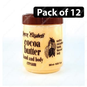 (Pack of 12) Queen Elisabeth Cocoa Butter Hand & Body Cream 500ml