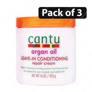 (Pack of 3) Cantu Argan Oil Leave-In Conditioning Repair Cream 16oz/453g