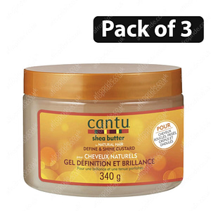 (Pack of 3) Cantu Shea Butter for Natural Hair Define & Shine Custard 12oz