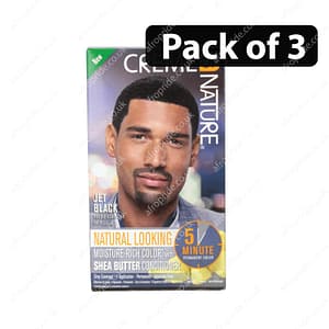 (Pack of 3) Creme Of Nature Jet Black Natural Looking-Moisture-Rich Permanent Hair Color