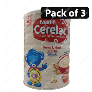 (Pack of 3) Nestle Cerelac – Infant Honey & Wheat with Milk 1kg