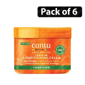 (Pack of 6) Cantu Shea Butter for Natural Hair Leave-In Conditioning Cream 12oz