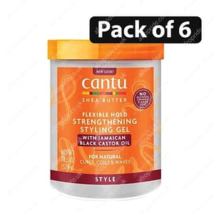 (Pack of 6) Cantu Styling Gel with Jamaican Black Caster Oil 18.5oz