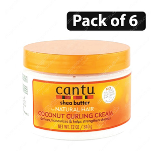 (Pack of 6) Cantu shea butter for Natural Hair Coconut Curling 12oz
