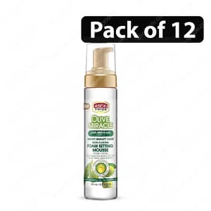 (Pack of 12) African Pride Olive Miracle Anti-breakage Formula Foam Setting Mouse 8.5 fl Oz / 251 ml