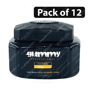 (Pack of 12) Gummy Hair Gel Plus Maximum Hold Extreme Look 500ml