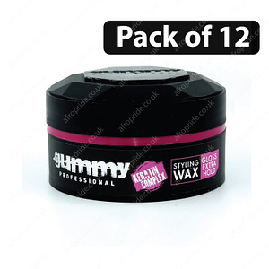(Pack of 12) Gummy Professional Styling Wax Gloss Extra Hold 150ml