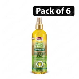 (Pack of 6) African Pride Olive Miracle Anti-Breakage Braid Sheen Spray 12oz