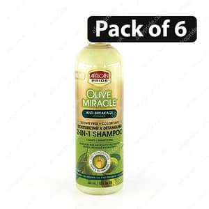 (Pack of 6) African Pride Olive Miracle Moisturizing & Detangling 2-IN-1 Shampoo 12oz