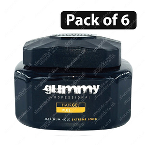 (Pack of 6) Gummy Hair Gel Plus Maximum Hold Extreme Look 500ml