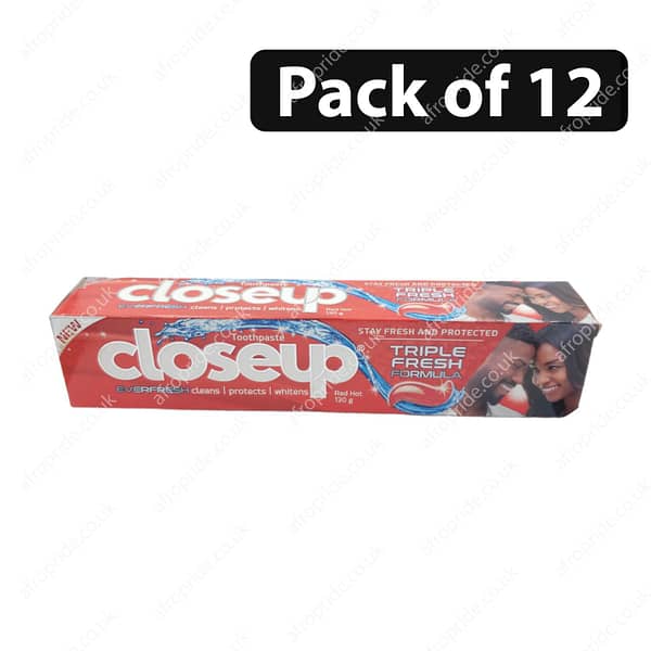 (Pack of 12) Close Up Triple Fresh Formula Toothpaste Red Hot 130g