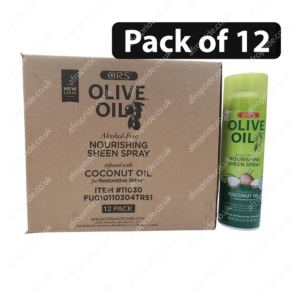 (Pack of 12) ORS Olive Oil Nourishing Sheen Spray Infused With Coconut Oil 11.7oz
