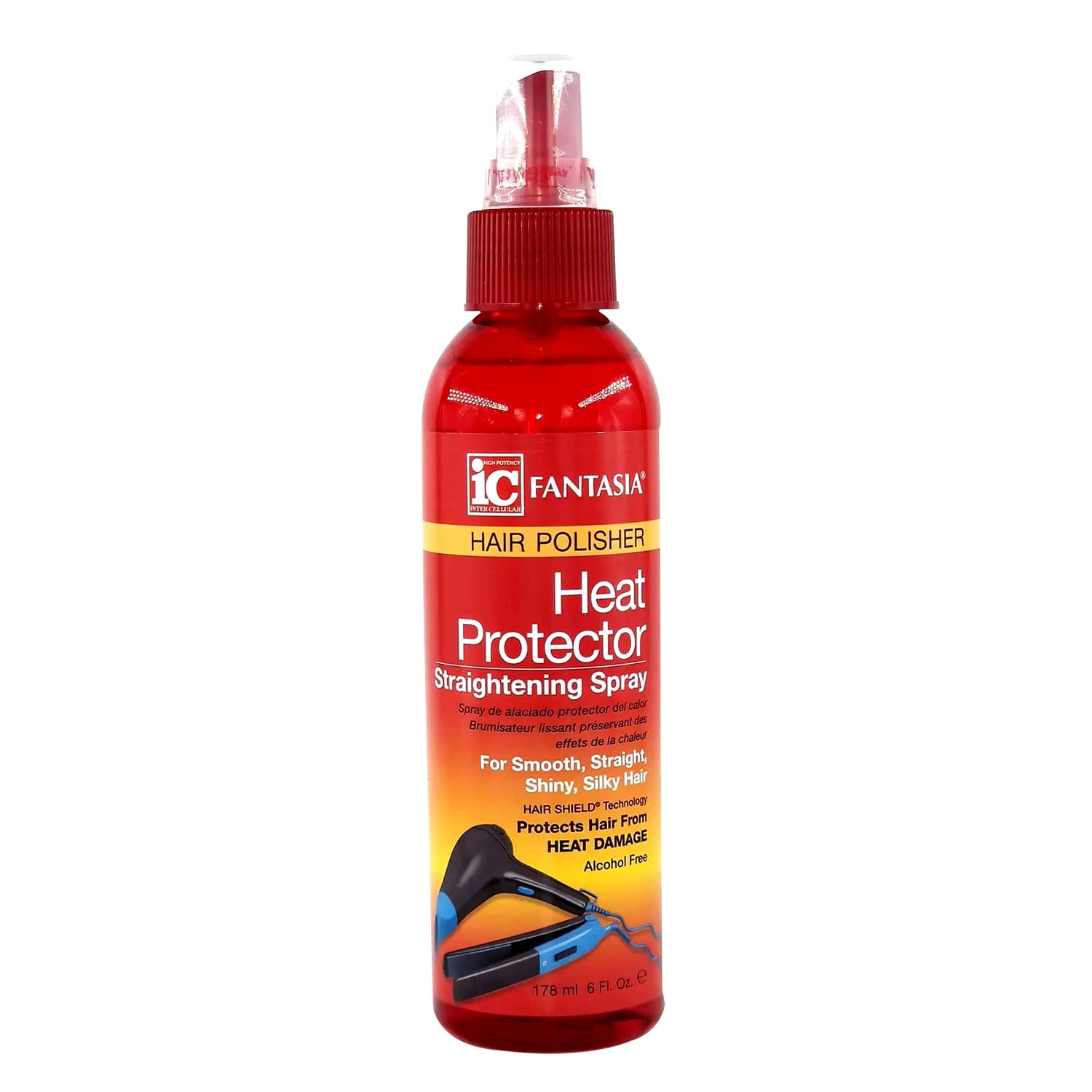 IC FANTASIA Heat Protector Straightening Spray 6oz - Afro Pride