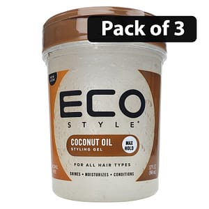 (Pack of 3) Eco Styling Gel Coconut Oil For All Hair Types 32oz