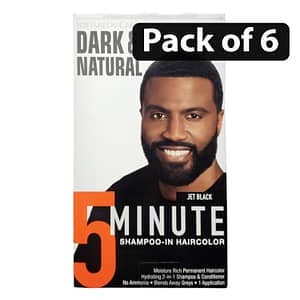 (Pack of 6) Dark & Natural Jet Black 5 minute Shampoo-in Haircolor