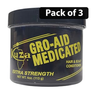 (Pack of 3) Kuza Gro-Aid Medicated Hair & Scalp Conditioner 4oz