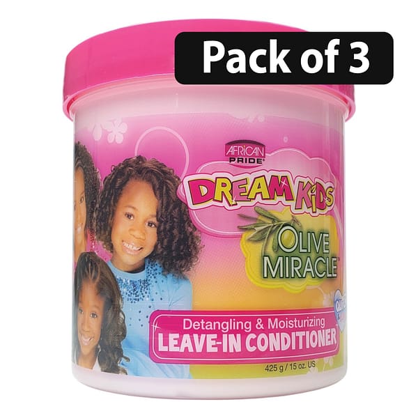 (Pack of 3) African pride Dream kids detangling moisturizing Leave-In-Conditioner 425g