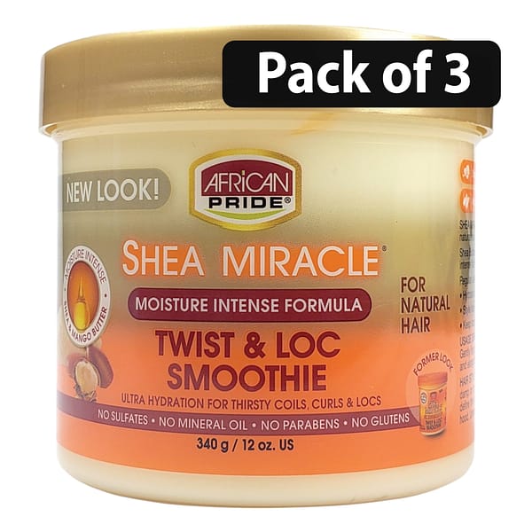 (Pack of 3) African Pride Shea Miracle Twist & Loc Smoothie 12oz (Pack of 3) African Pride Shea Miracle Twist & Loc Smoothie 12oz