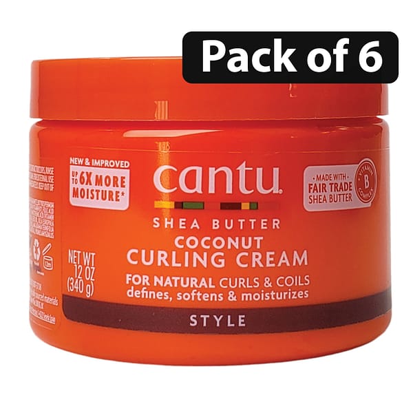 (Pack of 6) Cantu shea butter for Natural Hair Coconut Curling 12oz