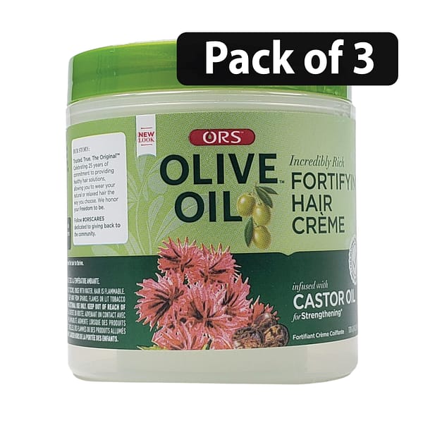 (Pack of 3) ORS Olive Oil Hair Dress with Castor Oil 170g