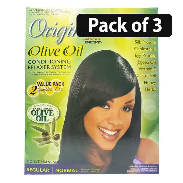 (Pack of 3) Africa's Best Organics Olive Oil Conditioning Relaxer Regular