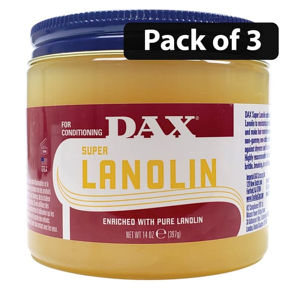 (Pack of 3) Dax Super Lanolin Hair Conditioner with Pure Lanolin 14oz