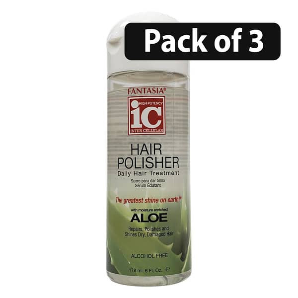 (Pack of 3) Fantasia IC Hair Polisher Aloe Daily Hair Treatment 6oz